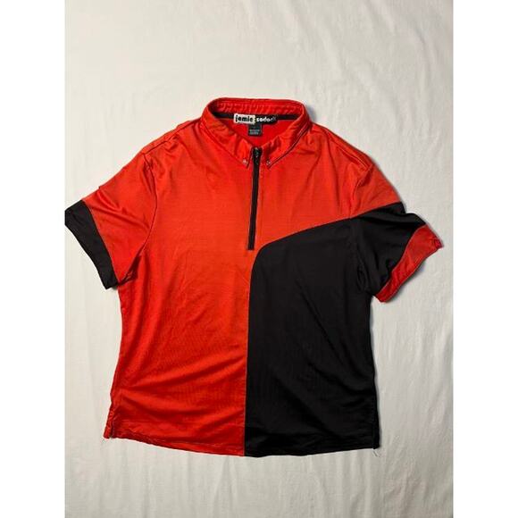 Jamie Sadock Performance Golf Polo Womens Large Quarter Zip Orange Black 92499 - Picture 2 of 8
